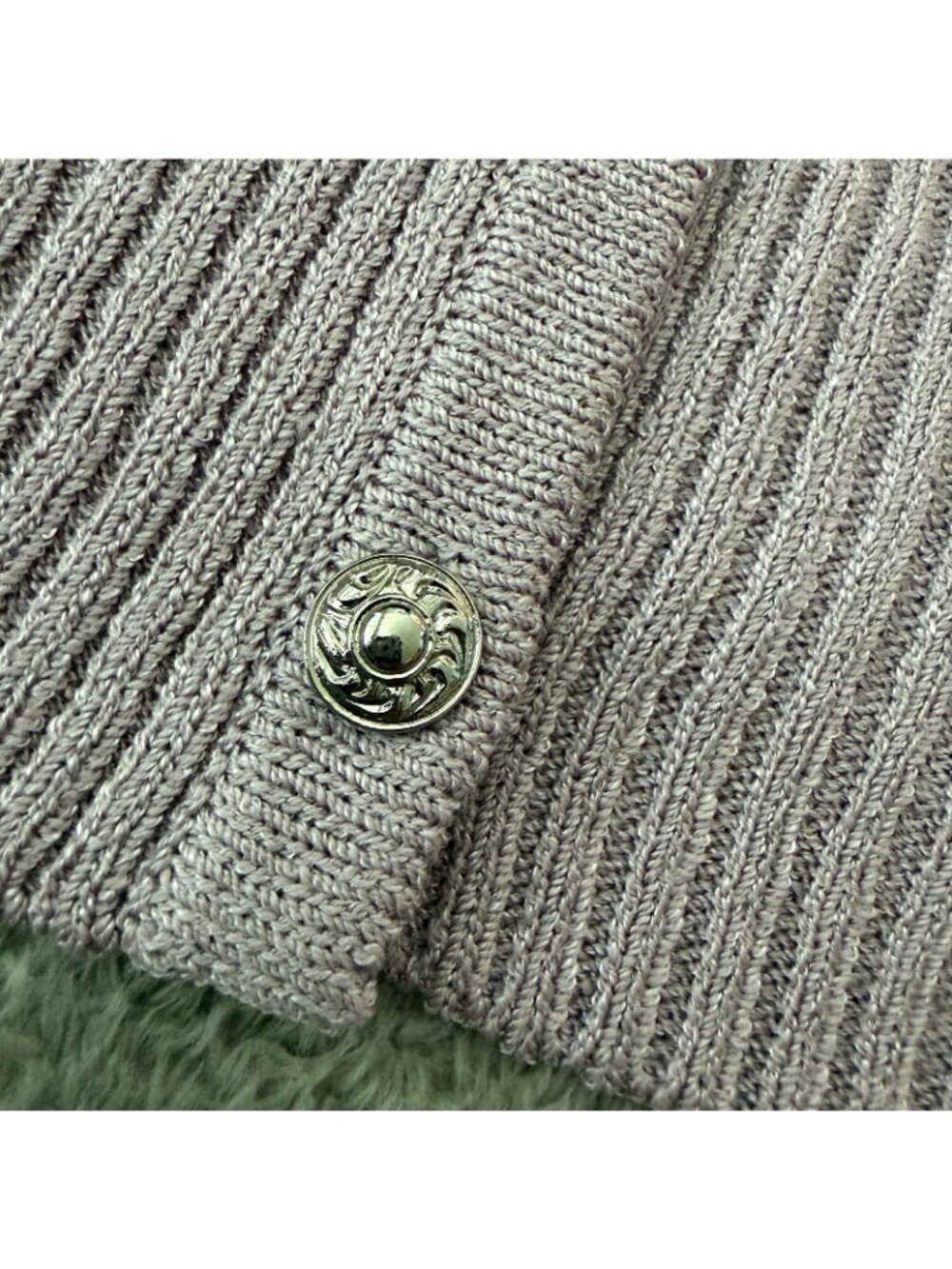 NWT St. John Sport Lavender Cardigan XL Santana Knit Button Up Sweater Wool - Picture 2 of 6